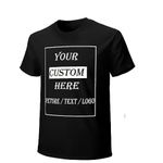 Custom T Shirt for Men Women Personalized T Shirts Design Your Own T Shirt with Picture Photo Text Front Back Side Black M