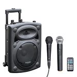 Ibiza - PORT8VHF-BT - Portable speaker 8"/400W MAX with 2 microphones (wired and VHF), remote control and protective cover - Bluetooth, USB, SD - 4 to 6h autonomy