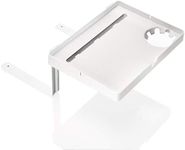 Aleratec Bedside Shelf and Mattress Tray Nightstand with Built in Cup Holder and Tablet or Phone Slot | Night Accent Table Bed Stand - White