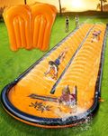 Slip Water and Slide for Kids Adults, Extra Long Backyard Water Slide with Pool and 2 Inflatable Bodyboards, Summer Outdoor Games Water Toys