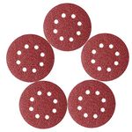 50 Pcs 125mm Sanding Discs Pads, Premium 8 Hole 40 Grit Hook and Loop Sandpaper Sheet for Random Orbital Sander.