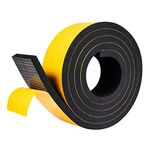 Btstil Adhesive Foam Tape 30mm(W) x 20mm(T) x 4m(L), Closed Cell Home Window Door Draft Excluder, Air Conditioner Weather Stripping Seal SoundProof Foam Insulation Tape (30 x 20mm, Yellow)