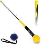 Golf Swing Trainer Aid Warm-Up Stick in Yellow 48" with Golf Swing Ball , Trainers for Improving Speed, Distance and Accuracy Tempo Flexibility Distance, Tools for Indoor Outdoor Office (48" Swing Stick+Swing Ball)