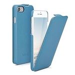 kalibri Flip Case Compatible with Apple iPhone SE (2022) / iPhone SE (2020) / iPhone 8 / iPhone 7 - Ultra Slim Leather Protective Phone Cover - Blue