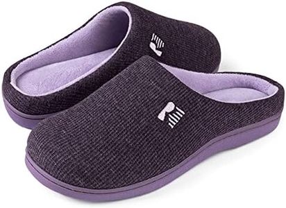 RockDove Women's Original Two-Tone Memory Foam Slipper, Size 9-10 US Women, Eggplant