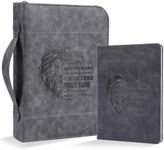 Faithful Hers Bible Covers for Women Mens Bible Case Set with Notebook Church Bag Bible Study Book Case with Handle Lightweight Zipper Tote Bible Carrying Bags Christmas Gift