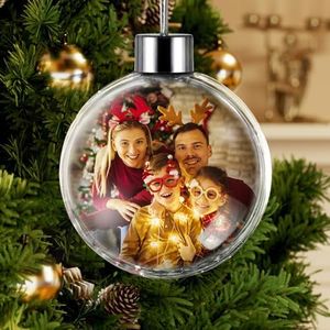 Bola de Navidad Personalizada con Foto, Adornos para Decorar el Árbol, Regalo para Familiares, Amigos