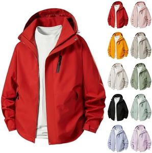 YAFINMO Unisex Waterproof Windproof Windbreaker Multipocket Zip Up Hooded Rain Jacket Hiking Cycling Travel Rain Coat Jacket
