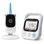 KAWA Video Baby Monitor, 2K Tiny Traveler Baby Monitor Camera, No WiFi, One-Click Take Photo, Night Vision, Cyclic Recording, Back Clip Design, 2-Way Talk, 5050mAh Battery, 4X Zoom