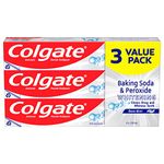 Colgate Baking Soda and Peroxide Whitening Toothpaste, Brisk Mint - 120ml, 3 Pack