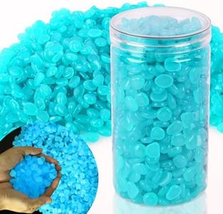 BokingOne 1000pcs Glow in The Dark Rocks Outdoor Decorations Stones Small Luminous Pebbles for Fish Tank Aquarium Lawn Patio Garden Indoor/Outdoor Decor and DIY Ideas -Light Blue