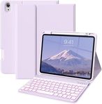 BQDIYOO Case for iPad 10th Generation with Keyboard, 10.9 inch 7 Colors Backlit Wireless Bluetooth Keyboard Case with Pencil Holder, Auto Wake/Sleep Cover for iPad 10th Gen 2022(Purple)