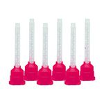 Dental Impression Mixing Tips, YOUYA DENTAL 50pcs Dental Intra Oral Tips for Dentistry Materials Mixing Tube Disposable Silicone Rubber Head Lab Products - Pink