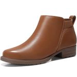 Bacia Fall Boots Women Chelsea Ankle Boots Low Heel Slip on Flat Round Toe Short Boot Brown 7.5 US