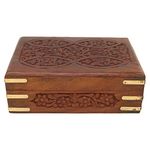 Shalinindia Indian Handicrafts Wooden Jewellery Box for Necklaces & Trinkets Size 17.5X12.5X6 Cm.