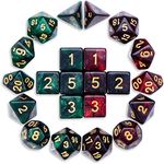 QMAY DND Dice Sets - 2 X 11 Polyhedral Dice (22pcs) for Dungeons and Dragons, Role Playing Table Game.