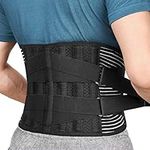 FREETOO Back Support Belt for Back Pain Relief with 6 Stays, Adjustable Back Brace for Men/Women for work, Anti-skid Lower Lumbar Support with 16-hole Air Mesh for Sciatica M Size(waist:29.5''-37.4'')