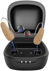 Saban Rechargeable Hearing Aids for Seniors, Hearing Amplifiers for Adults with Noise Canceling, Extra Small Version, Nearly Invisible, Suits for Mild to Severe Hearing Loss (Beige)