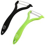 Starchef Y-Shape Peeler Slicer,Vegetable Fruit Peeler Slicer,One-Piece Design,Black/Green