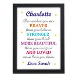 PERSONALISED Friendship Best Friends Presents Gifts Christmas Birthdays Prints - PERSONALISED with ANY NAME and ANY RECIPIENT - Black or White Framed A5, A4, A3 Prints