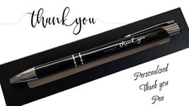 Thank You Gift, Custom Thank You Pen + Gift Box, Laser Engraved Thank You Pen, NHS Pens, Teacher Gift, Boss Pen, Thank You Gift, Engraved Ballpoint Pen, Black Colours/Black Ink