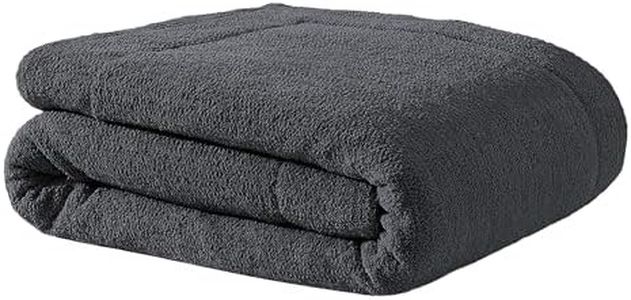 Sunday Citizen Snug Comforter King Size – Fluffy Plush Luxury, Reversible Cozy & Cooling Soft Thick King Comforter with Recycled Fill, Machine Washable (Coal)