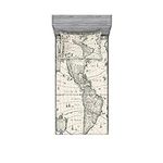 Ambesonne World Map Fitted Sheet & 