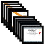 ArtzFolio Frame for Certificates D551 | Wall Photo Frame Collage for Living Room | Picture Frames Home & Wall Decoration | Black | Set of 10 Units | With Back Stand | A4 Size