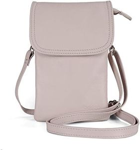 befen Cell Phone Crossbody Wallet Purse, Women Small Leather Crossbody Bag - Fit iPhone Xs Max (Color Block - Light Beige Pink)