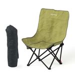 Lifelong Foldable Camping Chair | Ergonomic Comfort | Head Cushion | Wide Sitting Posture | Adjustable 3-Position Recline | Portable Folding Chair for Home, Indoor & Outdoor,Traveling, Hiking