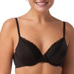 Maidenform Women's Comfort Devotion Embellished Extra Coverage Bra, Black/Body Beige, 38C US