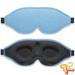 2024 Innovative Sleep Mask for Men and Women, Trilancer 3D 100% Light Blocking Design, Comfortable Eye mask, Blackout Blindfold for Sleeping, Nap, Meditation, Travel, with Earplugs (Blue)