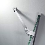 40cm Stainless Steel Frameless Shower Door Fixed Panel Wall-to-Glass Support Bar for 1/4" to 3/8" Thick Glass by M-Home