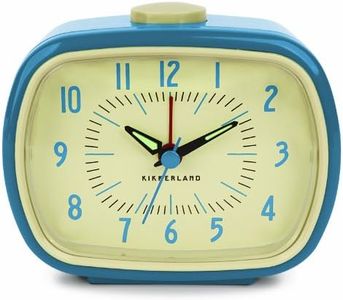 Kikkerland Retro Alarm Clock, 8.9x10x5.7, Blue