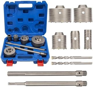 XDOVET 9PCS Concrete Hole Saw Kits with 2 Drill Bits and SDS Plus & Max Shank Hole Saw Tool Set for Concrete Cement Brick Stone Wall Drilling Kit Size 30 40 65 80 100 MM