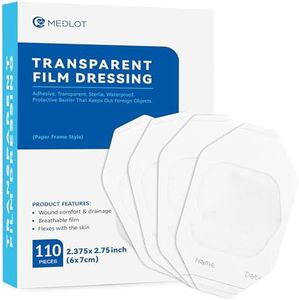 LotFancy Transparent Film Dressing, 2.37" x 2.75", 110PCS, Waterproof Wound Cover Bandage Tape, Adhesive First Aid Bandage Pads Fits for Post-Surgical, Medical Appliance