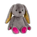 Battat - B. toys - Happy Hues - Sprinkle Bunny - Huggable Stuffed Animal Rabbit Toy - Soft & Cuddly Plush Bunny - Washable - Newborns, Toddlers, Kids, Grey