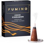 Fumino® Coco Cinnamon Fresh Incense Cones 20 per Box Masala Agarbatti Joss Scent Fragrance for Relaxation and Meditation, Home and House Décor