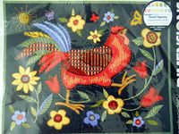 Dimensions Rooster on Black Crewel Embroidery Kit, 11'' W x 14'' H