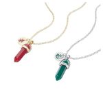 Claire's Harry Potter Necklaces Set of 2 - Gryffindor & Slytherin Crystal Necklaces for Girls, Official Harry Potter Merchandise