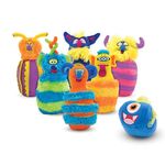 Melissa & Doug Fuzzy Monster Bowling Pins and Ball with Mesh Storage Bag - 8 PiecesToddler Plush Indoor Bowling Set, for Toddlers and Kids Ages 2+
