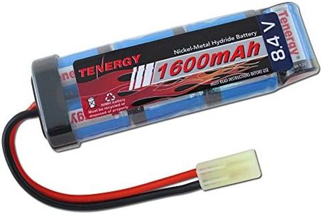 Tenergy Airsoft Battery 8.4V NiMH Flat Battery Pack w/Mini Tamiya Connector High Capacity 1600mAh Battery for Airsoft Guns MP5, Scar, M249, M240B, M60, G36, M14, RPK, PKM