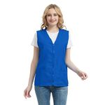 TopTie Adult Volunteer Activity Vest Supermarket Uniform Vests Clerk Workwear-Royal Blue-XL