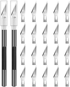 DIYSELF 2 Pack Exacto Knife for Crafting, Art, Hobby Knife for Fondant, Craft Knife Exacto, Precision Knife for Crafts, Leather, Art Knife Set, Exacting Knife Set with Extra 20 Blades #11(Black)