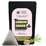 the tea trove Organic Lemon Grass Tea Bags - 50 Pyramid Dried Lemongrass Tea Bags Organic In Resealable Caffeine Free Lemon Grass Tea Leaves - Pack Of1, 0.1543235834 Pounds, Herbal Tea