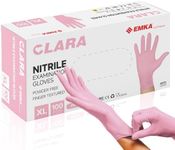 Clara Pink Nitrile Powder Free Disposable Gloves Finger Textured 3.4g 100 Piece (XL)