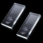 2-In-1 Eyelash Extension Crystal Pallet, Glass False Lashes Stand Tray, Strip Tile Holder For Lashes Adhesive Glue, Nail Art Painting Color Toning Glass Board (2Pcs)