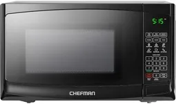 Chefman Countertop Microwave Oven 0.9 Cu. Ft. with Digital Display, 900 Watts, 6 Auto Menus, 10 Power Levels, Eco Mode, Memory Function, Mute Option, Child Safety Lock, Easy Clean