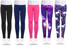 ZukoCert Girls Leggings Multipack Soft Comfortable Pants for Girls in 4-12 Years Girl Athletic Leggings