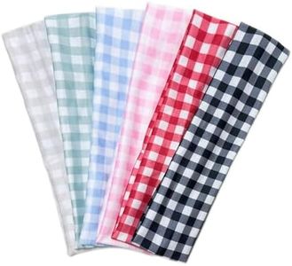 TERSE Plaid Headbands for Women Trendy Hair Accessories: Cute Head Bands for Women's Hair Fashion Hairbands 6PCS